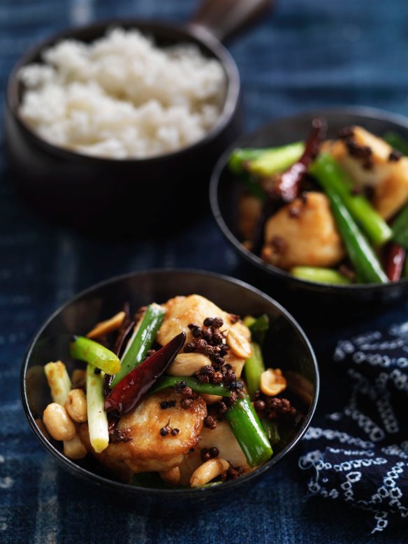 Neil Perry's stir-fried blue-eye trevalla with peanuts and Sichuan peppercorns