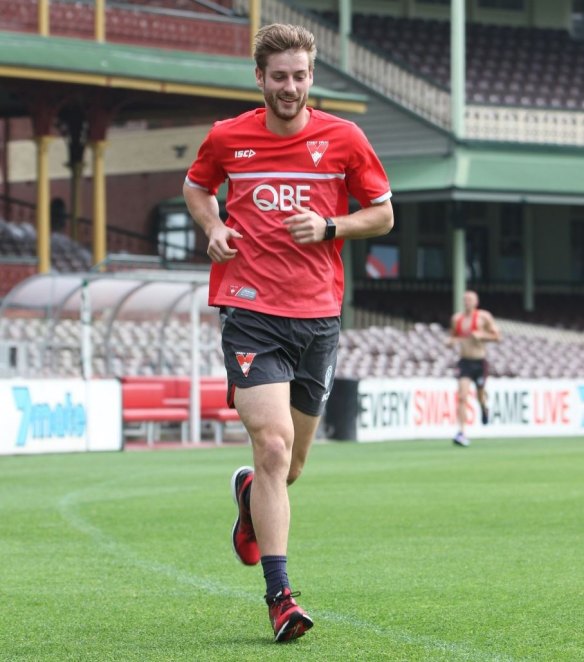 Sydney Swans defender Alex Johnson ran for the first time in almost three years in 2016.