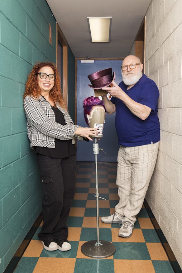 Wig, hair and make-up design associate Kylie Clarke and senior milliner Rick McGill backstage at the Capitol Theatre.