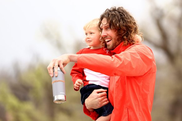 Tom Hickey of the Sydney Swans attends the 2022 AFL Grand Final parade