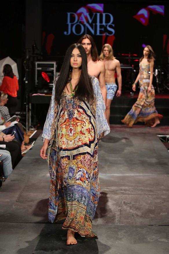 A model showcases designs by Camilla.