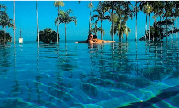 MIDNIGHT DIP. SkyCity, Darwin. This pool is big. There's a shallow part, a medium-depth part and a deep-end lap pool and it's available 24 hours a day.