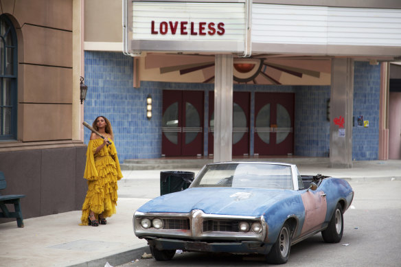 Beyonce pictured in a scene from her visual album Lemonade.