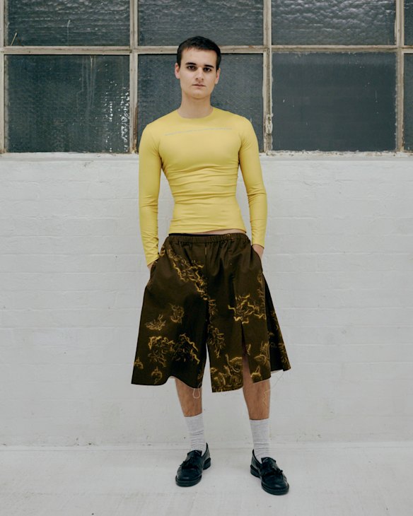 Heartbreak High actor Will McDonald  modelled Alix Higgins pieces in the front row at Australian Fashion Week.