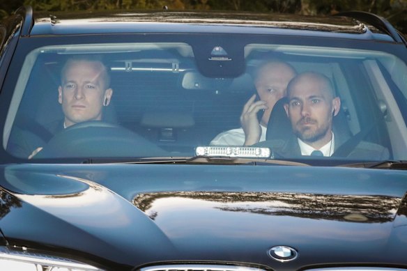 Minister for Home Affairs Peter Dutton arrives at Parliament House in Canberra on Tuesday 21 August 2018.