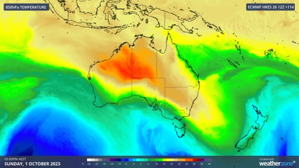 Hot air rising above north western Australia - dubbed a “heat engine” - is moving towards NSW.