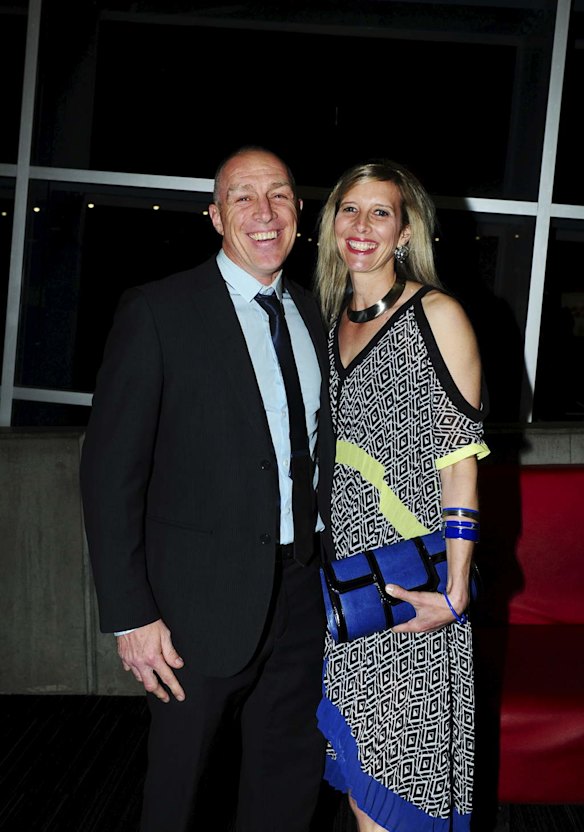 Meninga Medal presentation night at the AIS Arena in Canberra. Bruce John Bonasera and his wife Tiffany.