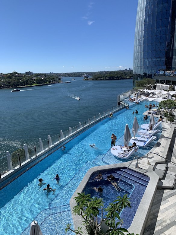 It comes complete with resort-style private cabanas, day beds and poolside dining and is set on the edge of the Paris end of an at times dowdy Darling Harbour.