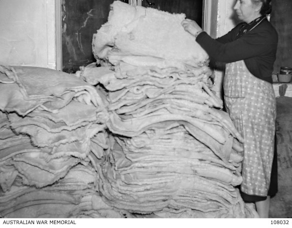 CWA members made warm clothes from fleece for soldiers during WW2. 