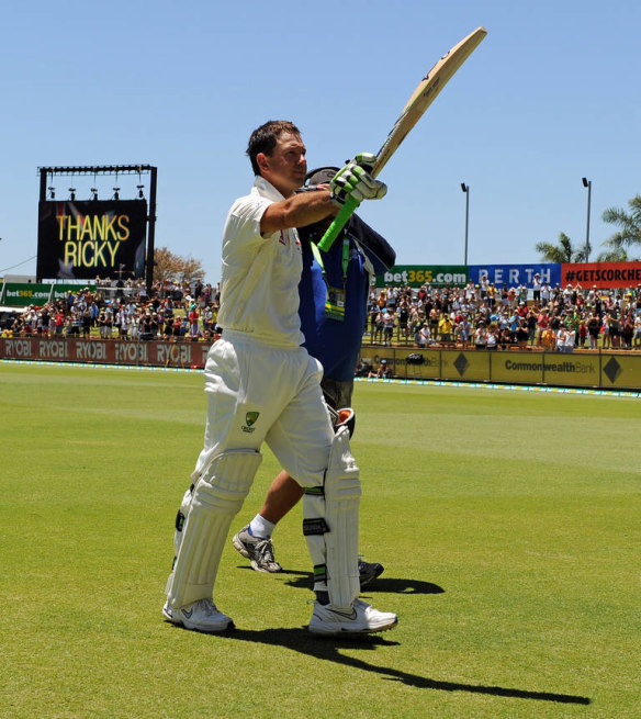 Ricky Ponting leaves the Test arena for the last time.