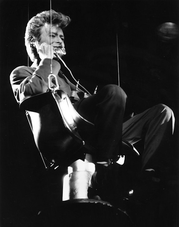 David Bowie in concert at Kooyong in 1987.

