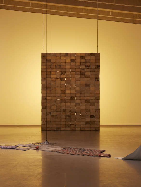 Isadora Vaughan’s brickwall made from beeswax, in Siteworks’s  From a deep valley Inside, Underground exhibition.