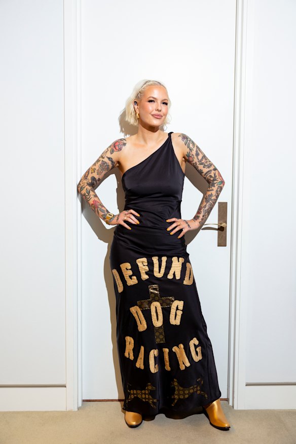 Animal Justice Party Victorian Legislative Council Member Georgie Purcell ahead of the 2026 Midwinter Ball at Parliament House in Canberra on 1 July 2026. Fedpol Photo: Dominic Lorrimer
