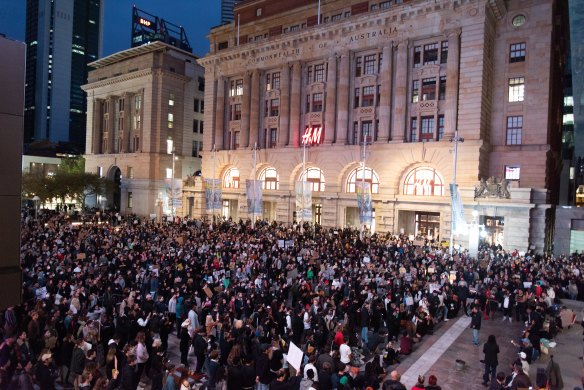 Forrest Chase was packed with thousands of people in support of the black lives matter movement. 