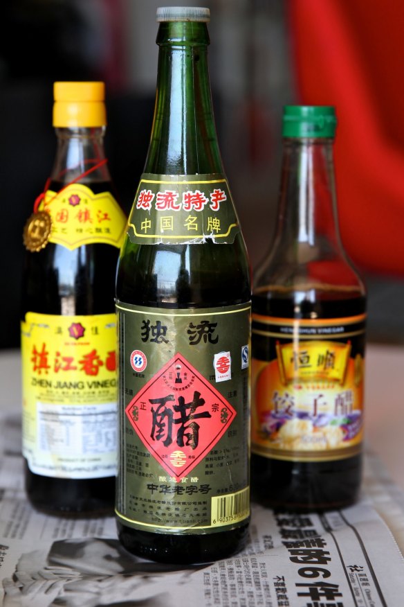 Chinkiang or black vinegar.