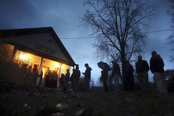 Voters wait to cast their vote in Minnesota