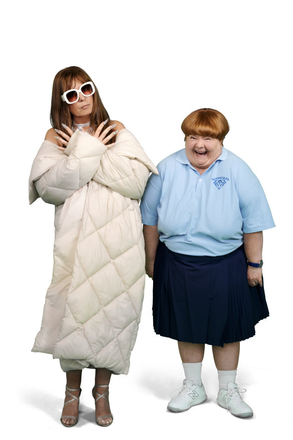 Gina Riley as Kim, with Magda Szubanski as Sharon. “The wig has been burned,” vows Riley.