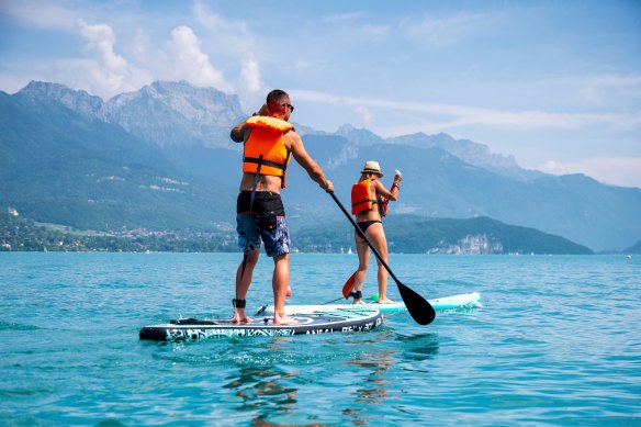 Paddleboard on Lake Annecy.