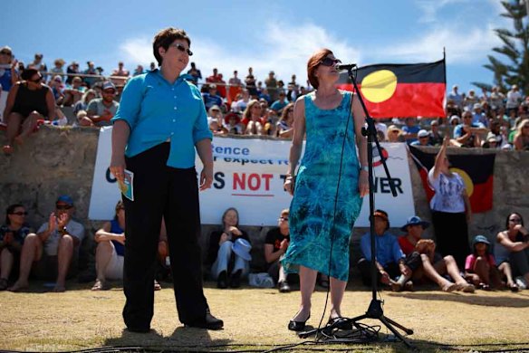 Greens MLC Lynn MacLaren and Greens Senator Rachel Siewert.