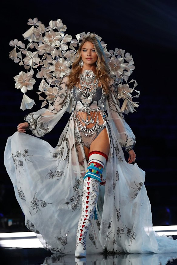 Model Martha Hunt wears a creation during the Victoria's Secret fashion show.