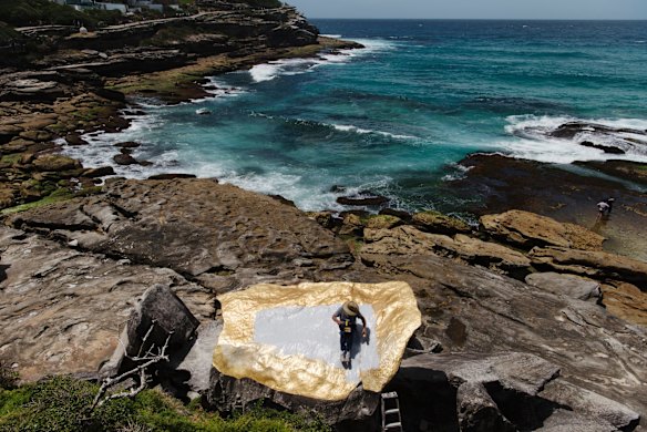 Finishing touches to the 2017 Sculpture By The Sea, Bondi. 
