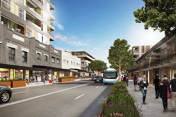 Burwood road at Burwood: after.