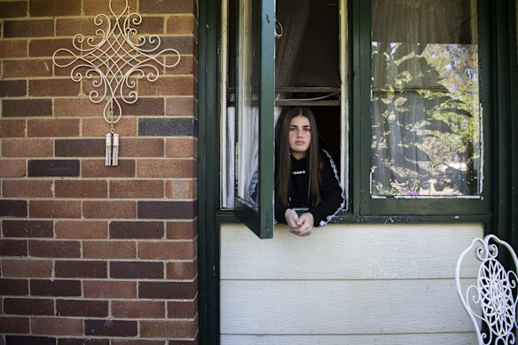 Young indigenous Biripi and Kamilaroi woman Shylah Fenner at home. All the uncertainty caused by the pandemic made Shylah very anxious, especially not knowing when she would see her school friends again. 