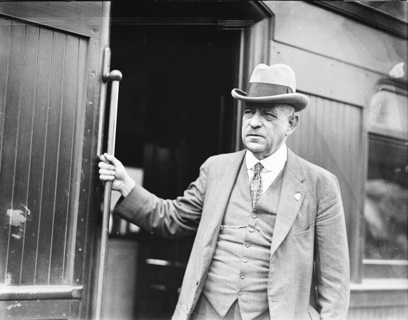 Sir John Monash arrives in Sydney by train, February 21, 1929.