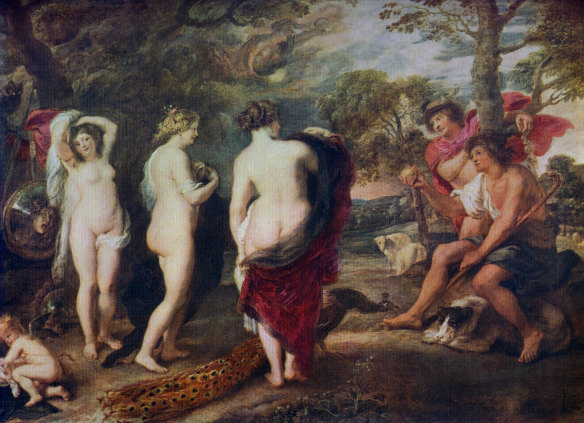 Poussin rated poorly behind Rubens in a 1708 survey: ‘The Judgement of Paris’ by Rubens, one of 22 versions.