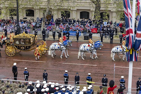 King Charles travels to Westminster Abbey for his coronation.