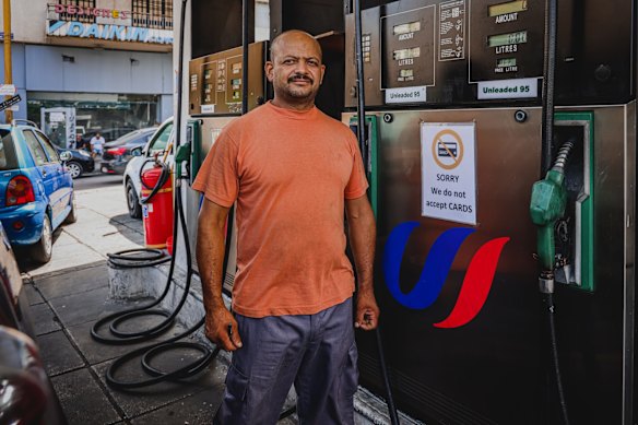 Atef Al Gondi works at RMEIL petrol station. As an Egyptian who came to Lebanon 30 years ago, he feels among the people and wants the Lebanese to take care of their country. "When violent things happen at the gas station, we automatically close." said Atef, while pointing at the current fuel crisis in Lebanon.