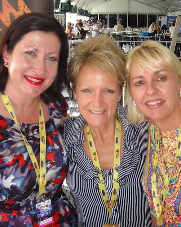 Ladies lunch on the right-side, trackside
