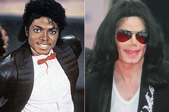 King of Pop ... Michael Jackson in a publicity shot for Billie Jean and then in 2006.