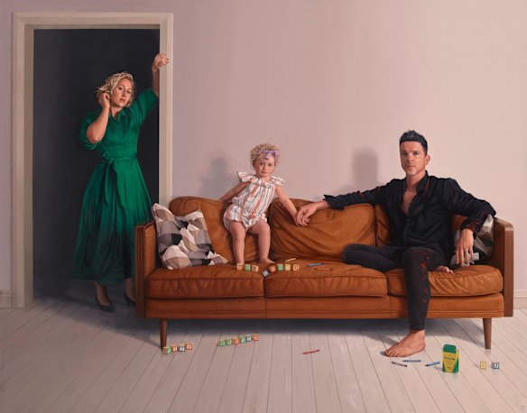 'Day 77', self portrait. Oil on linen.