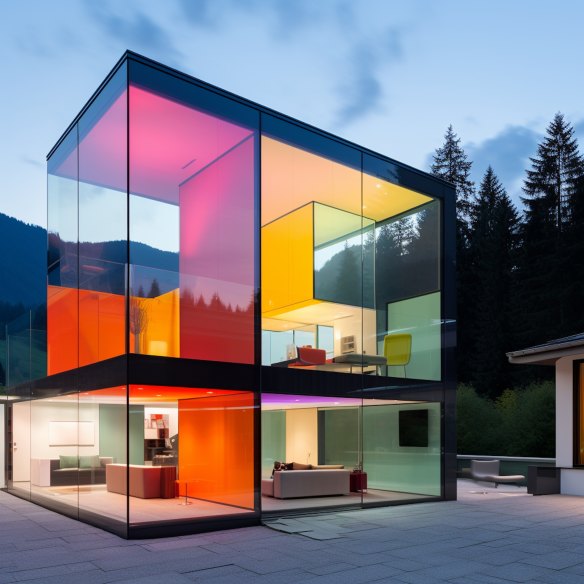 Colourful box in the Alps: AI architecture by Neil Leach. Instagram @neilleach14
