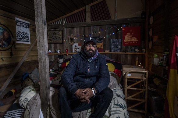 Djab Wurrung man DT Zellanach who created the Djab Wurrung embassy and has been the mainstay of the campaign to save the sacred birthing trees.