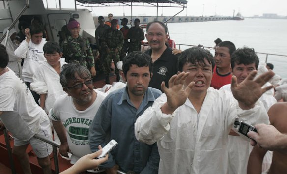 Survivors at Merak port.