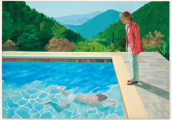 Pinturas do Príncipe da Piscina: Retrato de um Artista de David Hockney (Piscina com Duas Figuras) (1972)