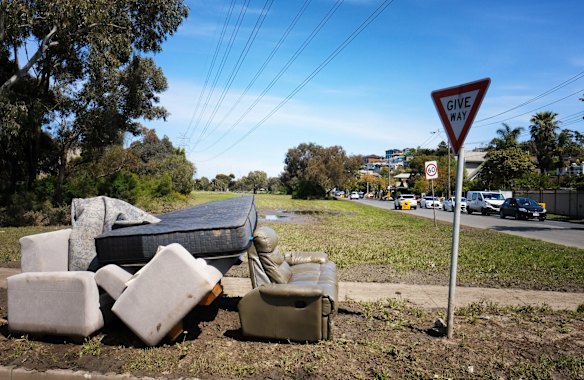 Items thrown out after the floods in Maribyrnong.