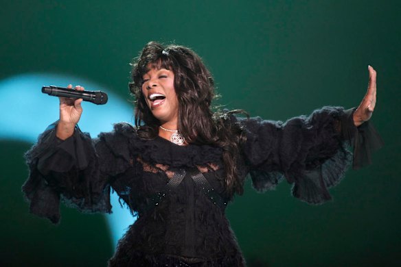 Donna Summer performs at the conclusion of the Nobel Peace concert in Oslo, Norway in 2009.