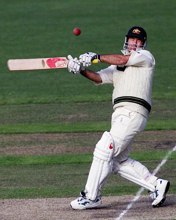 Hitting a four during the fourth Test against the West Indies at the MCG in December 2000.