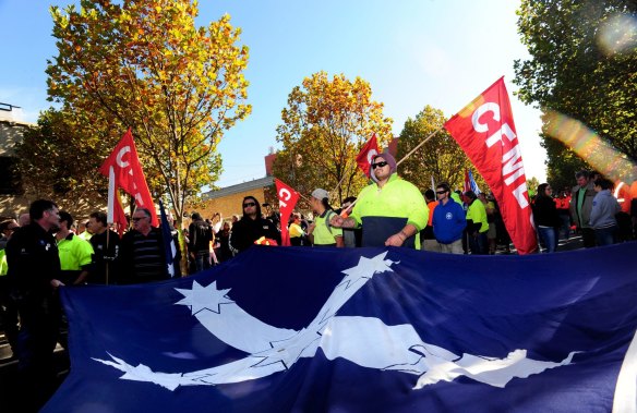 The Eureka flag has been banned from display on Commonwealth-funded building projects
