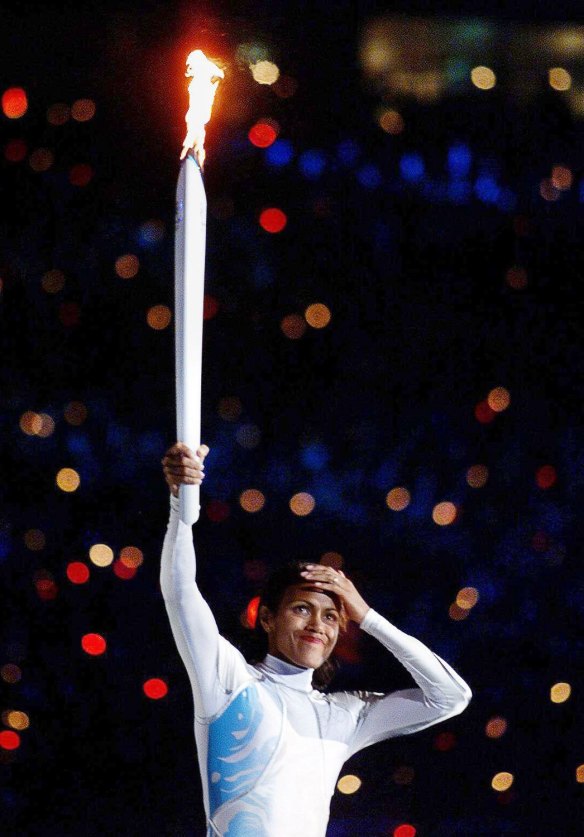 This image was taken during the opening ceremony of the 2000 Sydney Olympics and the person to light the cauldron was yet to be announced so when Indigenous athlete Cathy Freeman held aloft the the Olympic torch in front of billions of viewers it was an emotional moment not only for Cathy but for all Australians, including myself.