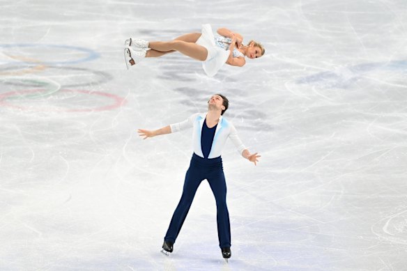Kirsten Moore-Towers and Michael Marinaro, of Canada, during the pair skating free skating on day 15.