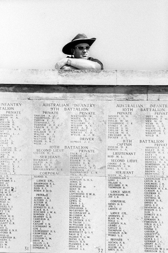 Shane Warne at the Lone Pine Memorial in Gallipoli, Turkey, in May 2001.