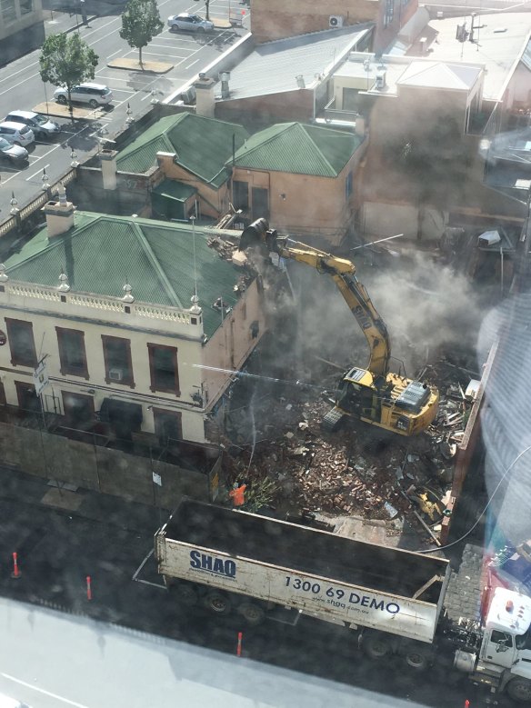 Raman Shaqiri’s company Shaq Demolition pulls down the pub in 2016. 