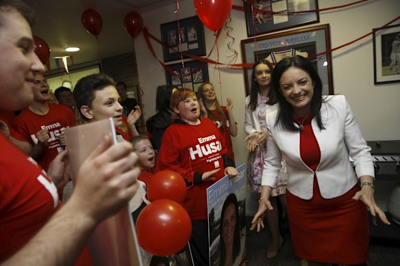 Emma Husar, the Labor candidate for Penrith in the Penrith Cricket Club in Western Sydney.