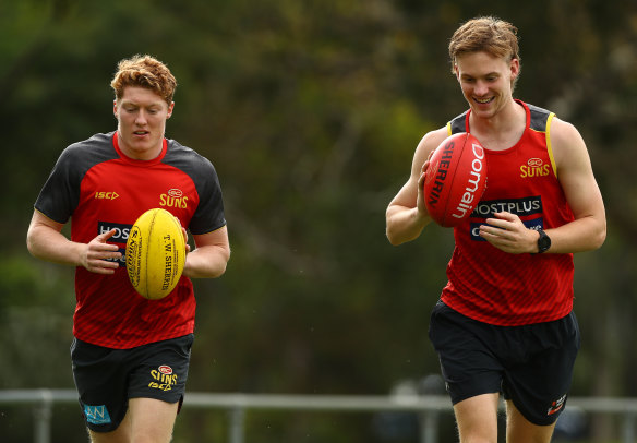 Dynamic duo: The Suns are pressing for a maiden finals berth but need Matt Rowell and Noah Anderson to remain in excellent touch through the midfield.