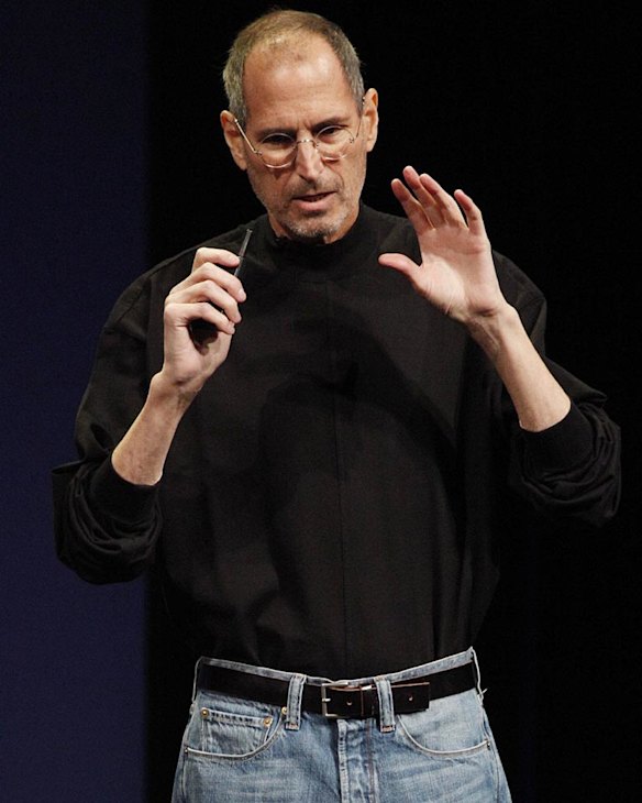 Steve Jobs takes to the stage in San Francisco.