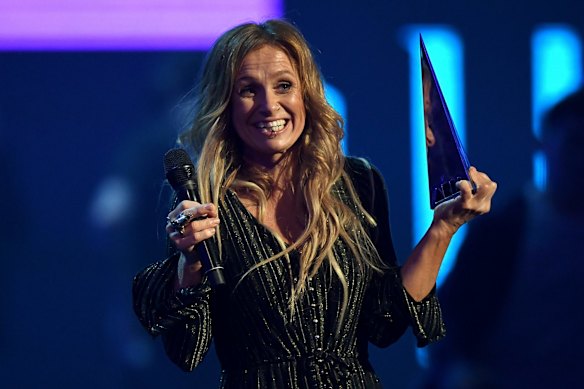 Kesey Chambers accepts the ARIA Award for Best Country Album during the 31st ARIA Awards at The Star, in Sydney.